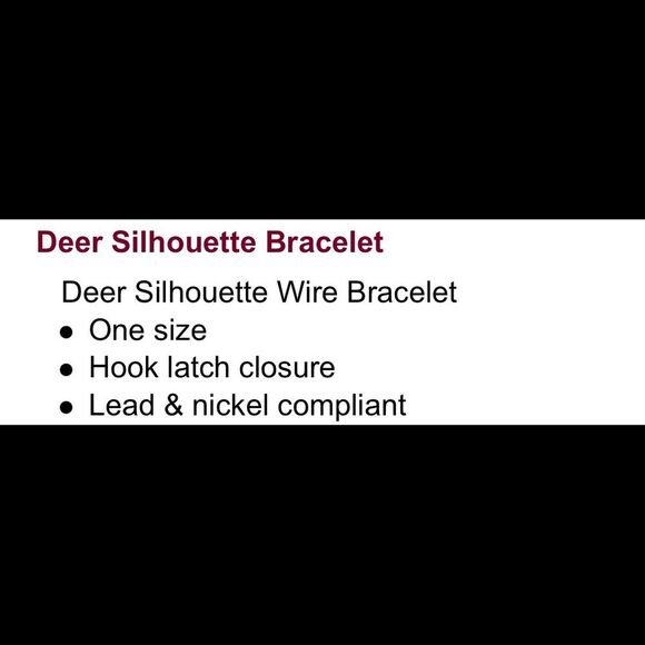 Deer silhouette wire silver bracelet - Picture 2 of 2